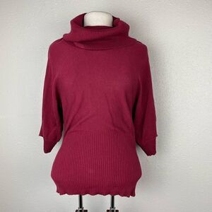 Pre-Owned JW Styles Womens Cowl Neck Maroon Sweater Size M